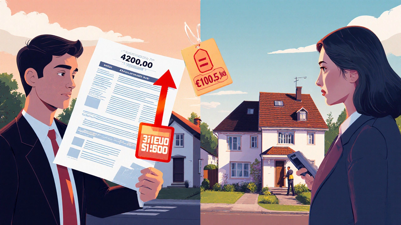 Ein Käufer hält ein Gutachten, das einen Kaufpreis von 420.000 € auf 315.000 € senkt.