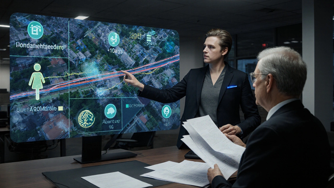 KI-Simulation zeigt Auswirkungen einer geplanten U-Bahn auf Immobilienwerte.