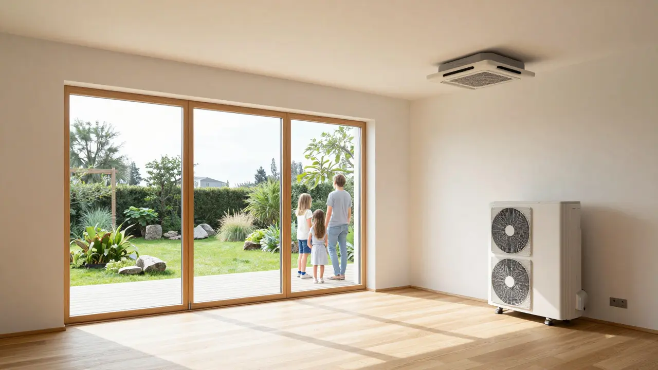 Ein modernisiertes Wohnhaus mit Drei-Scheiben-Fenstern, Wärmepumpe und lichtdurchflutetem Innenraum nach Kernsanierung.