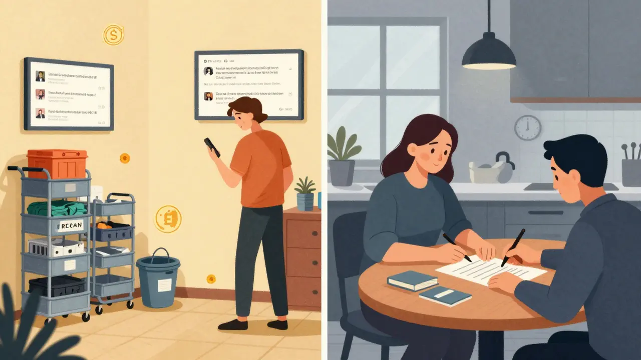 Kontrast: Chaotische Ferienvermietung vs. ruhige Langzeitmiete mit Mieter und Vermieter