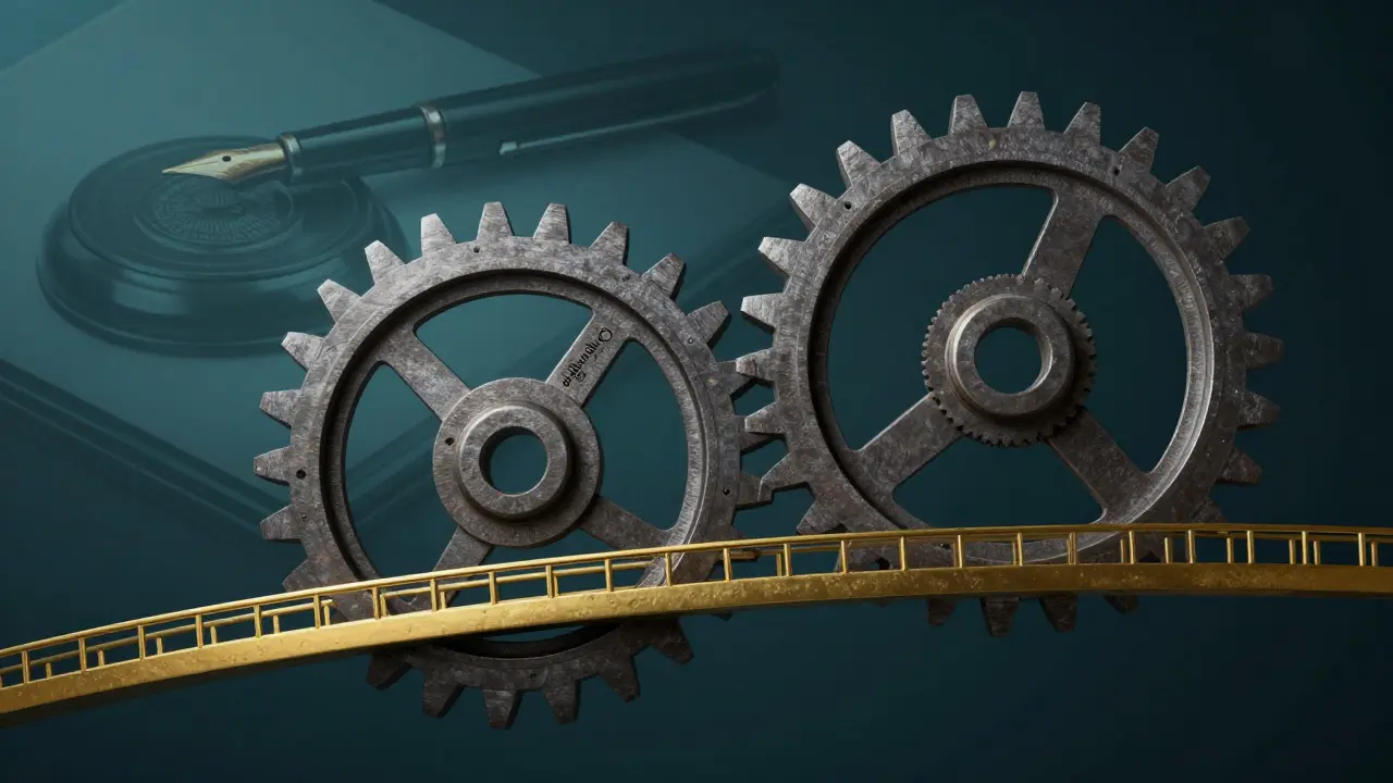 Metapher für die Lösung eines finanziellen Blockadezustands durch goldene Verbindung