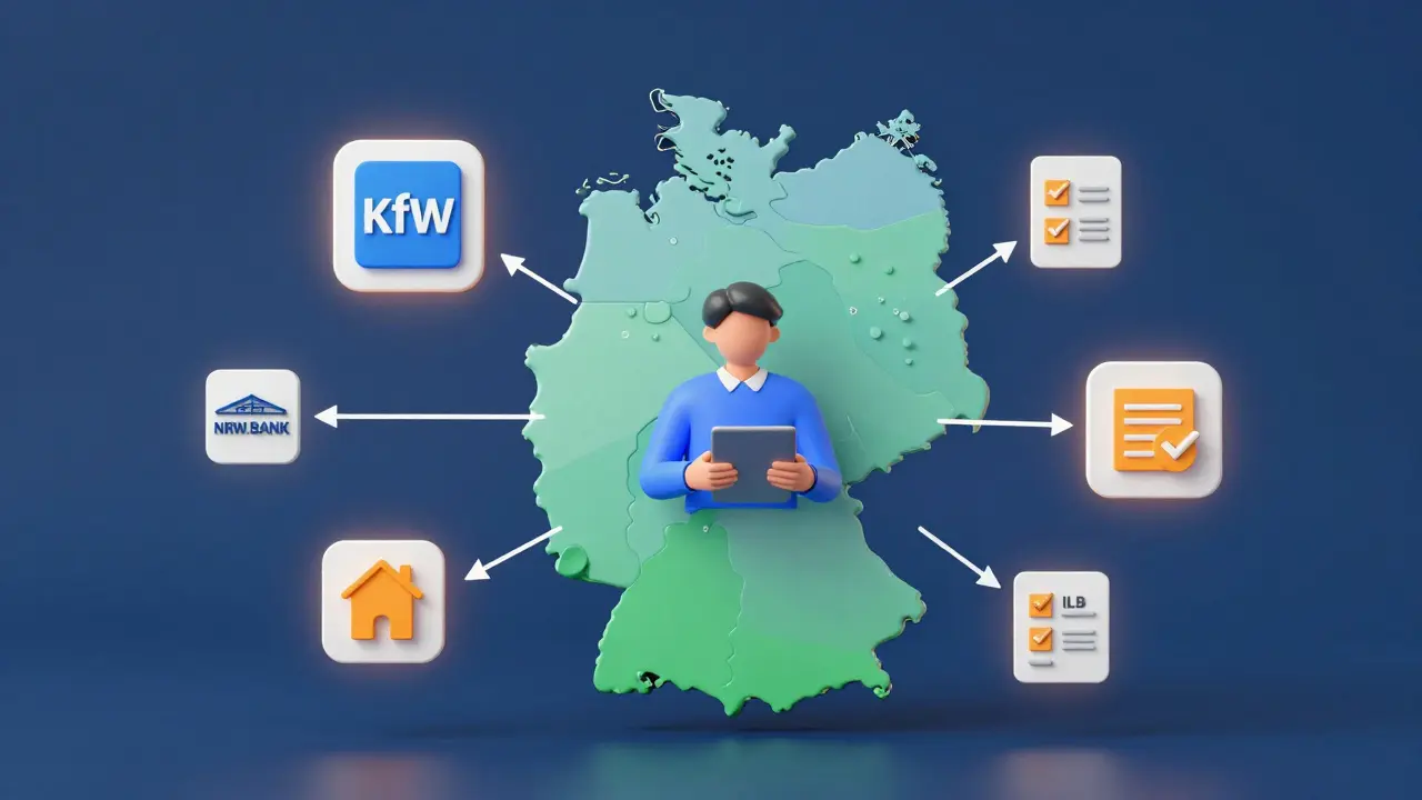 Grafik der deutschen Förderprogramme und Banken
