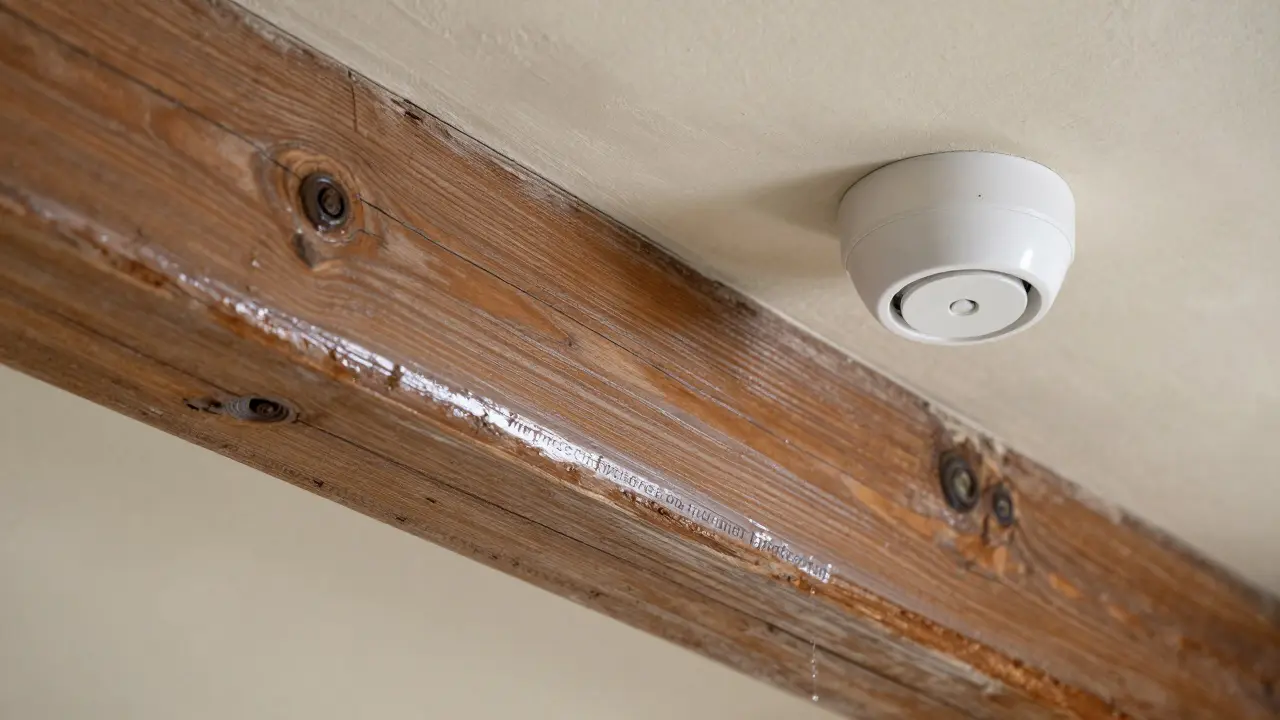 Innovative, unauffällige Brandschutztechnologie auf historischen Holzbalken