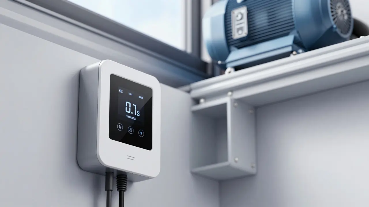 Technische Komponenten eines automatischen Lüftungssystems im Keller