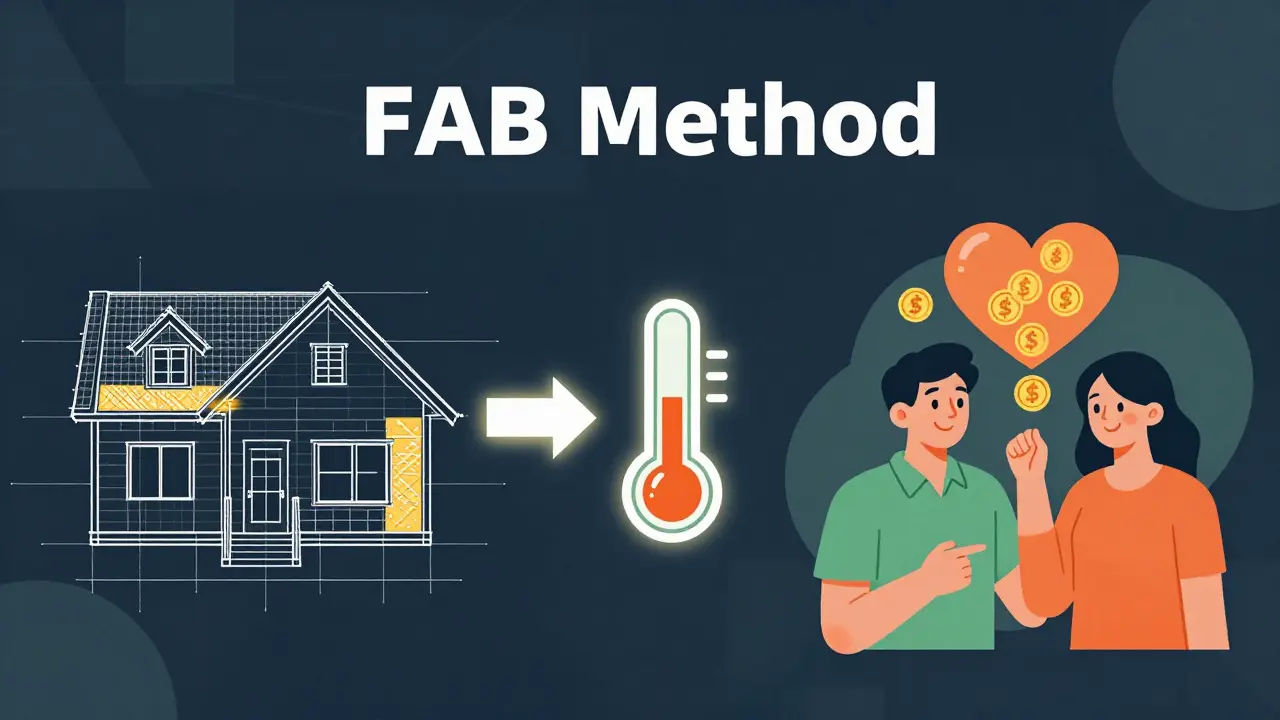 Konzeptionelle Darstellung der FAB-Methode mit Hausmerkmalen und Nutzen