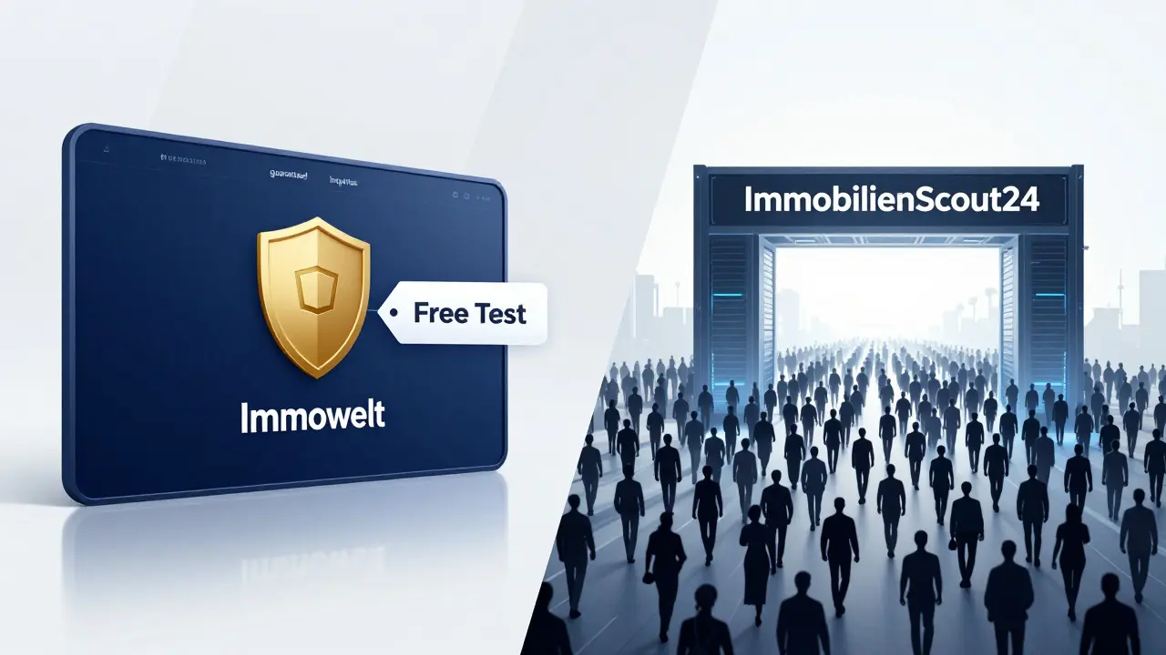 Visueller Vergleich von Premium-Qualität und massiver Reichweite im Web