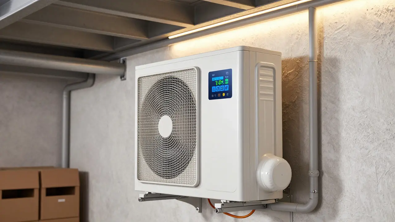 Moderne Wärmepumpe im Keller als Teil einer effizienten Heizungsmodernisierung