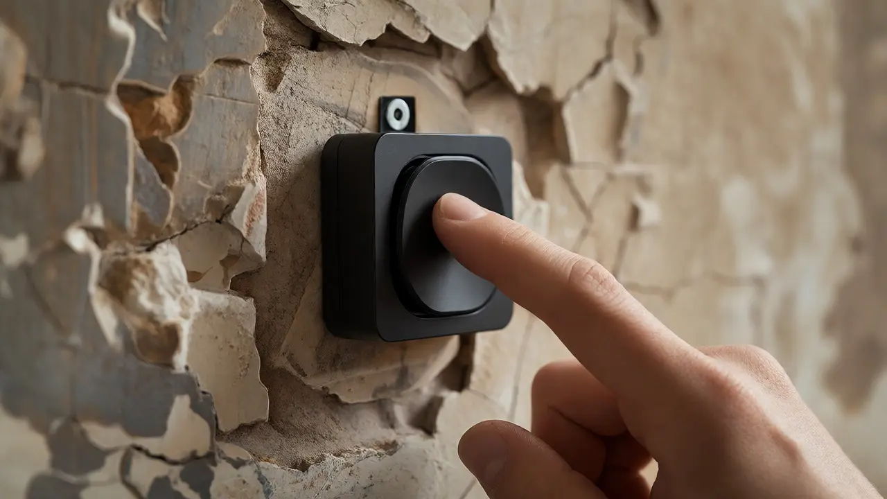 Kabelloser Schalter an denkmalgeschützter Wand